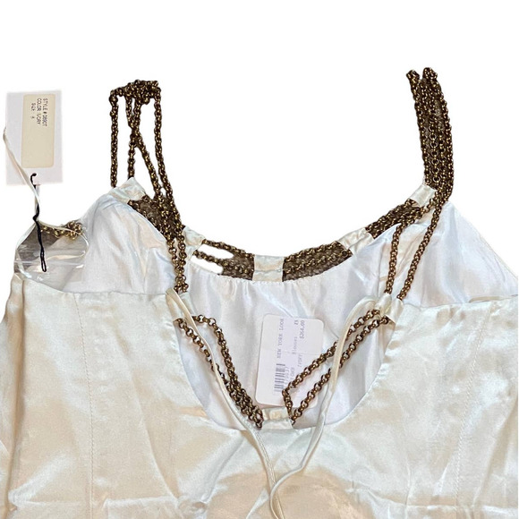 NEW Vintage Nancy Rose Silk Cream One Shoulder Blouse Size 8 Deadstock - Picture 5 of 6